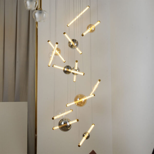 Modern Gold Multi-Light LED Pendant Chandelier