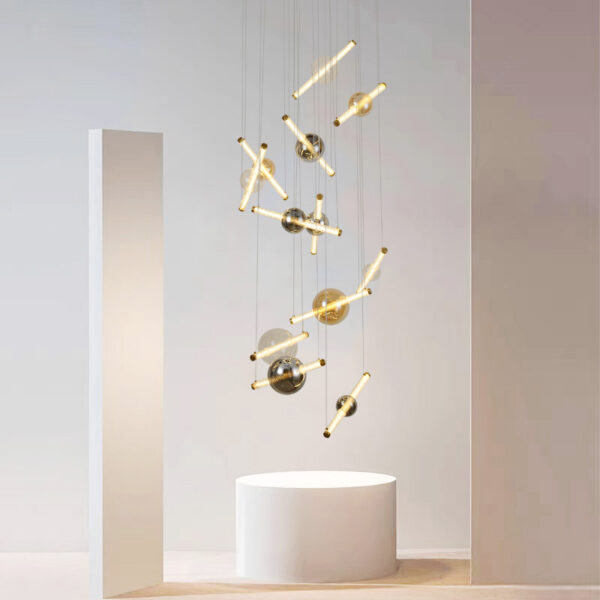 Modern Gold Multi-Light LED Pendant Chandelier - Image 2