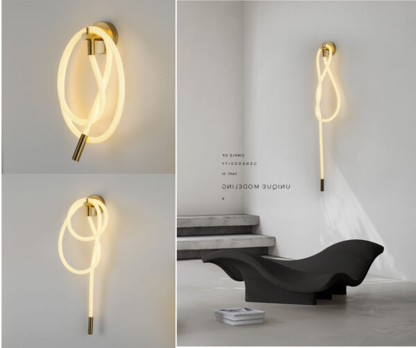 Gold Silicon Long Acrylic Tube Wall light - Image 3